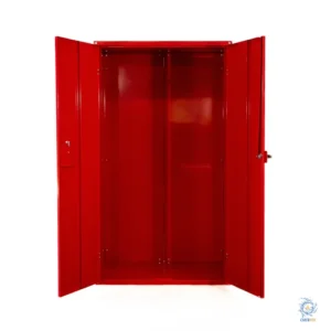 Armoire Equipements de Protection Incendie - 2 Portes Vitrees - Acier Rouge