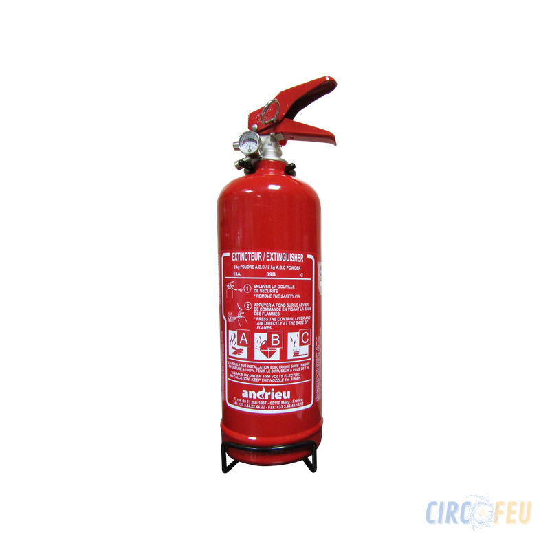 Extincteur Poudre ABC 2Kg - CIRCOFEU Securite Incendie