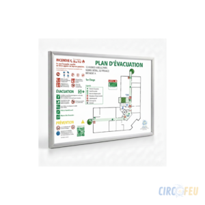 Plan d Evacuation A3 Cadre Alu - Conforme NF X08-070 - Avec Releve et Pose
