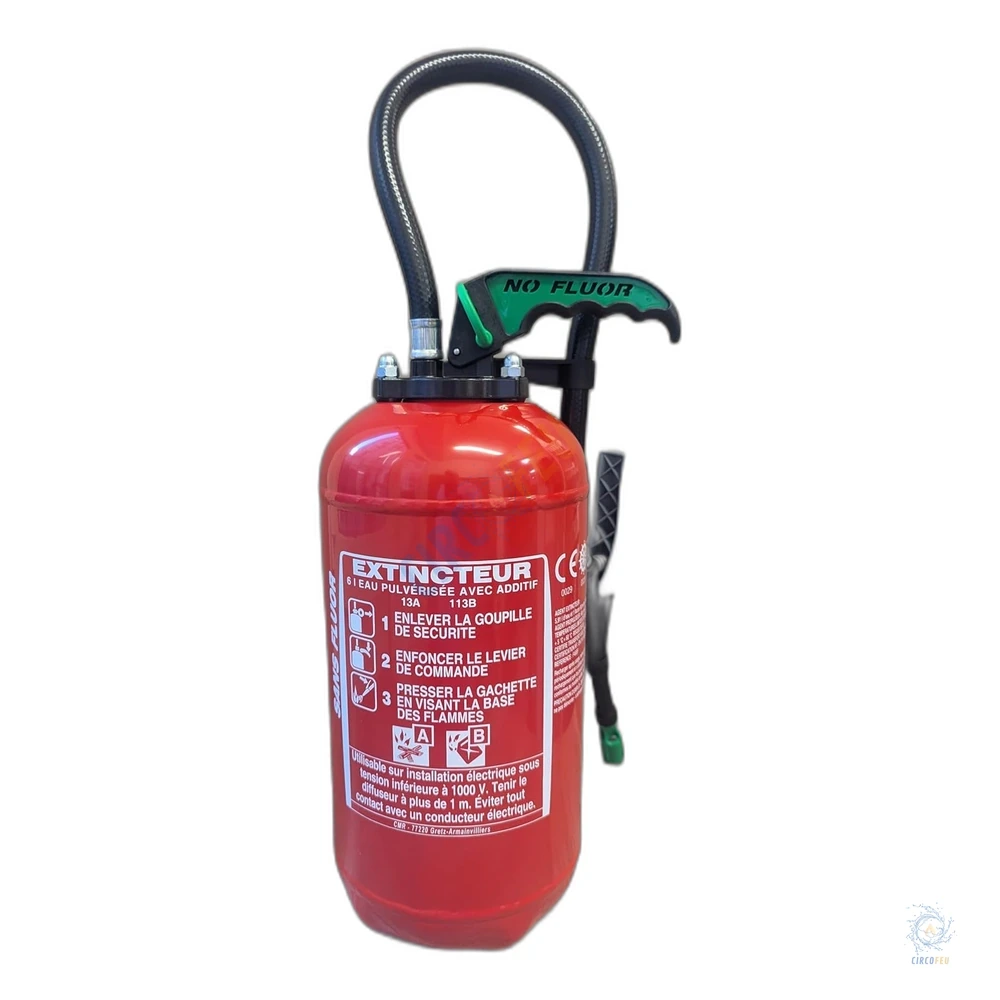 Extincteur eau + additif sans fluor 6L pression auxiliaire - CIRCOFEU