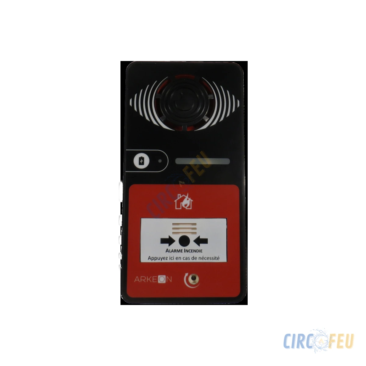 Alarme incendie type 4 à pile avec flash, boîtier noir, ARKEON référence T4P-2